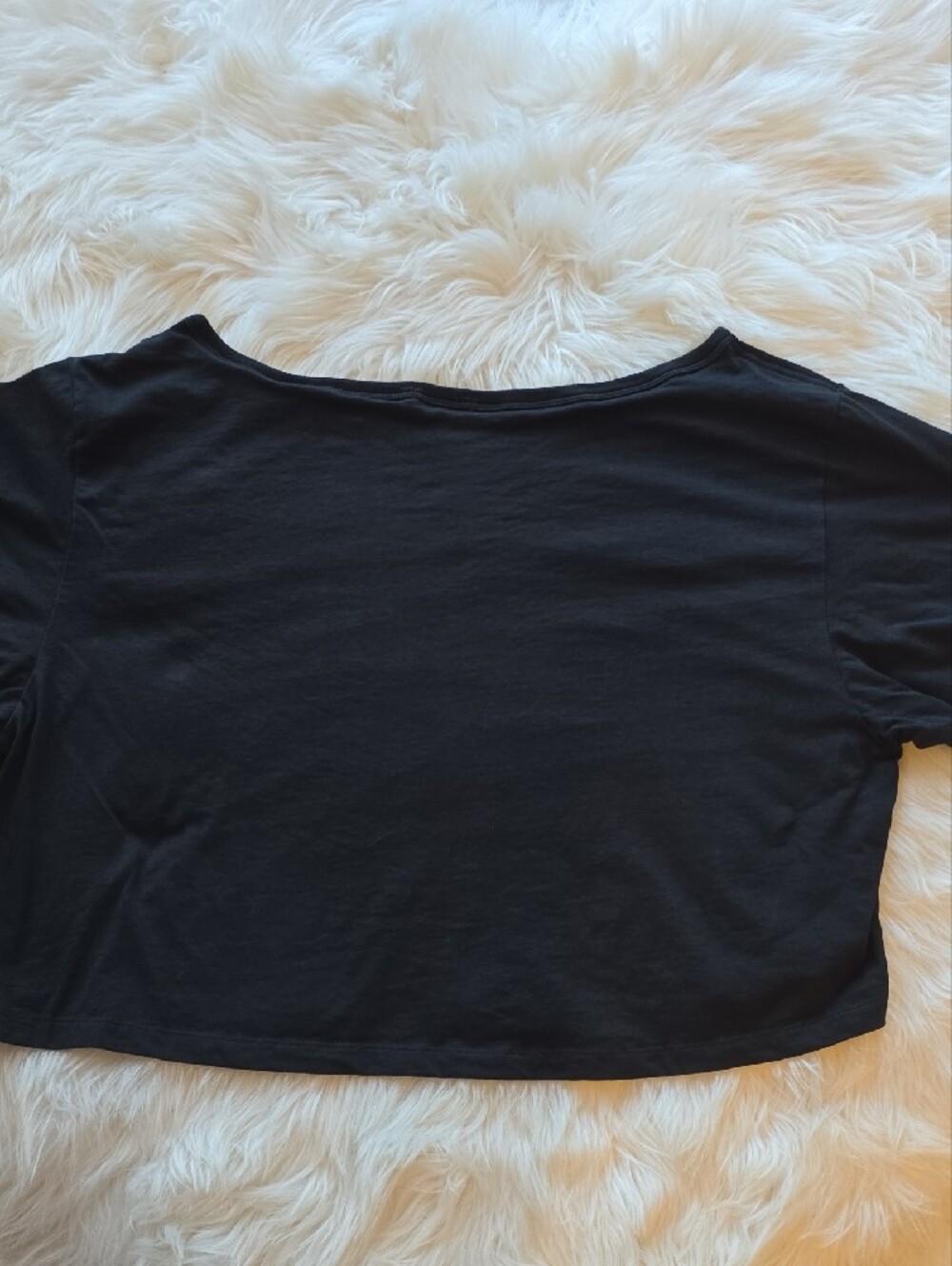 PINK Victoria's Secret Black Cropped Boatneck Tee SIZE XL - Picture 4 of 6